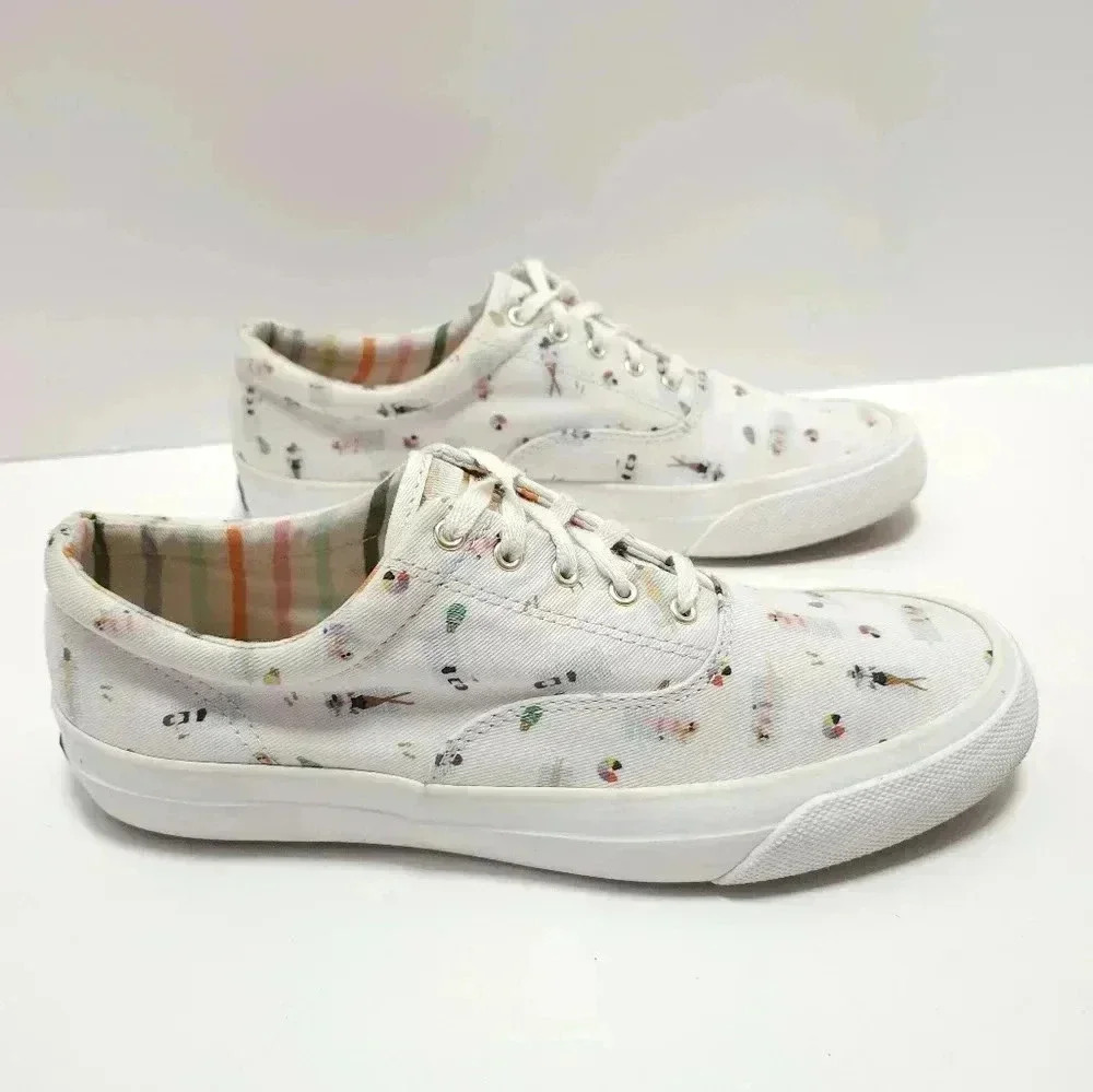 Keds Rifle Paper Co Womens Lace Up Sneaker Shoe Size 7.5 Sun Girl Swimming - Picture 4 of 9